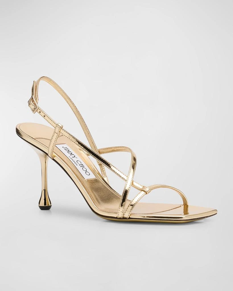 Jimmy Choo Etana Metallic Strappy Slingback Sandals 3