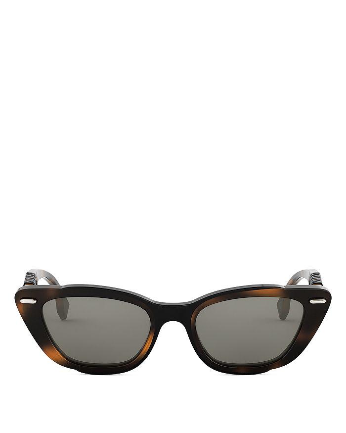 Fendi Interlace Havana Cat Eye Sunglasses, 49mm
