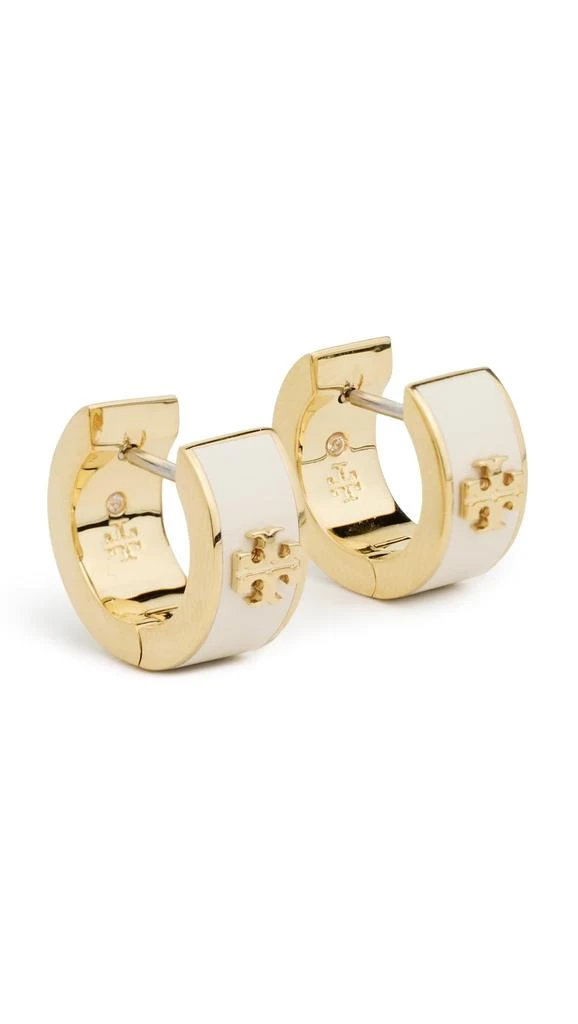 Tory Burch Tory Burch Women
s Kira Huggie Earrings, Tory Gold/New Ivory, One Size