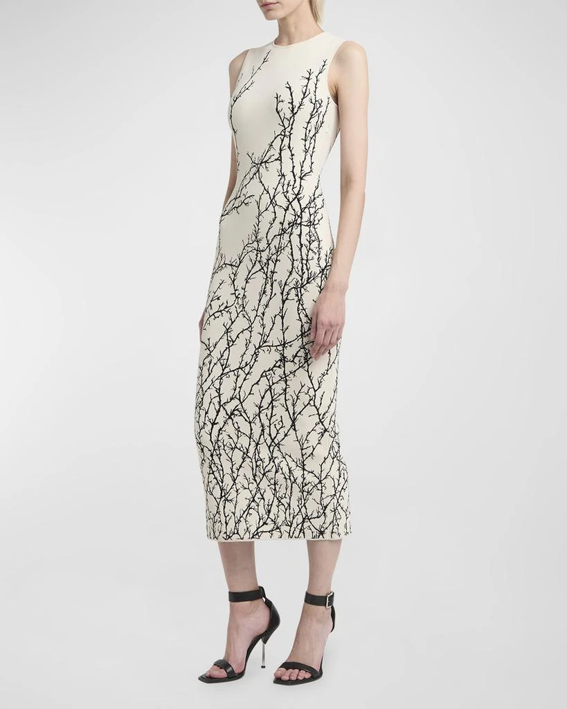 Alexander McQueen Thorn Embroidered Jacquard Midi Dress 3
