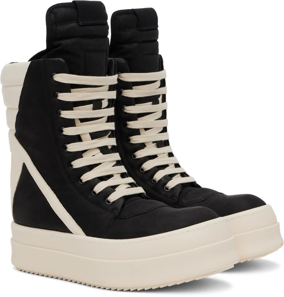 Rick Owens Black & Off-White Porterville Mega Geobasket Sneakers 4