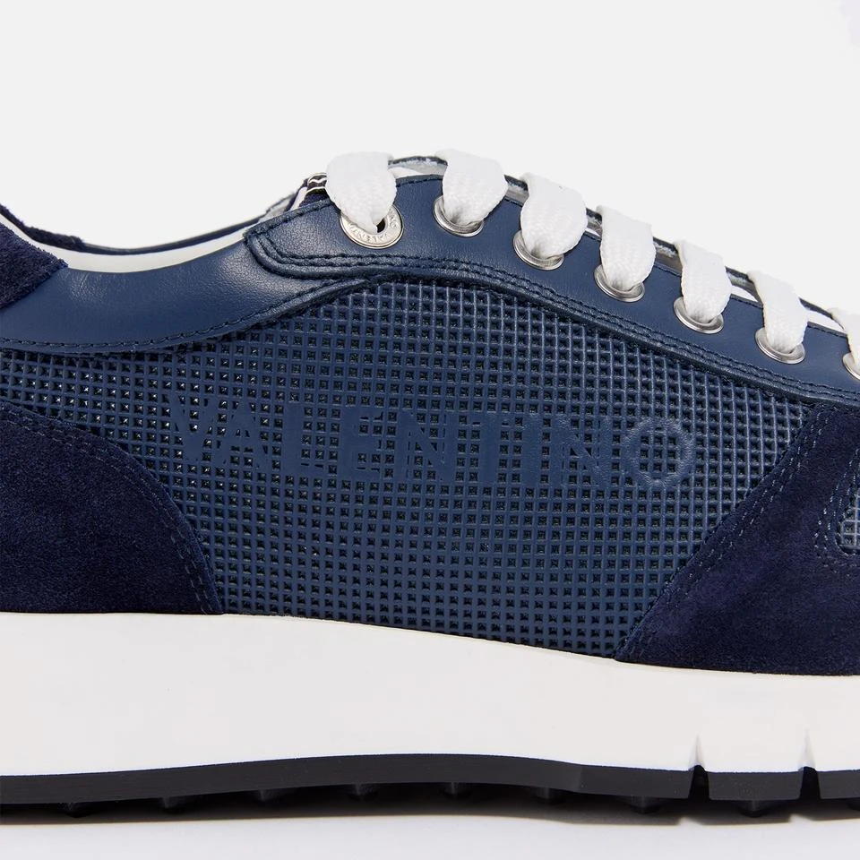 Valentino VALENTINO MEN'S ARES LEATHER AND SUEDE RUNNING STYLE TRAINERS 4