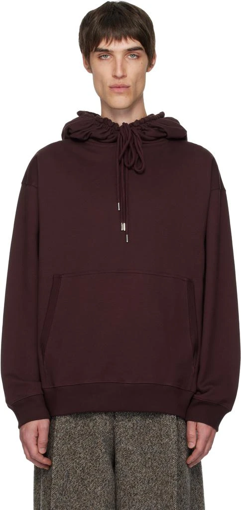 Dries Van Noten Burgundy Loose Fit Hoodie 1