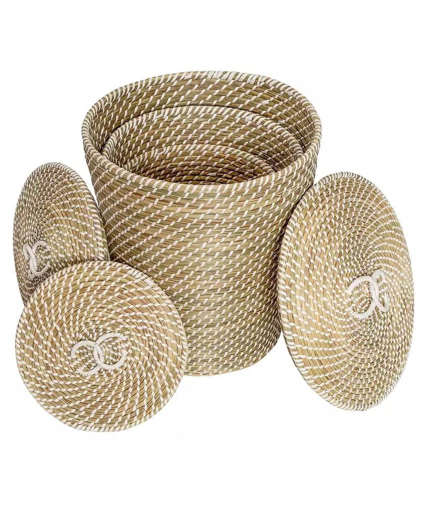 Honey Can Do Set of 3 Nesting Seagrass Snake Charmer's Baskets 3