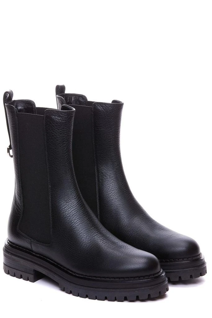 Sergio Rossi Sergio Rossi Logo Engraved Round Toe Boots 4
