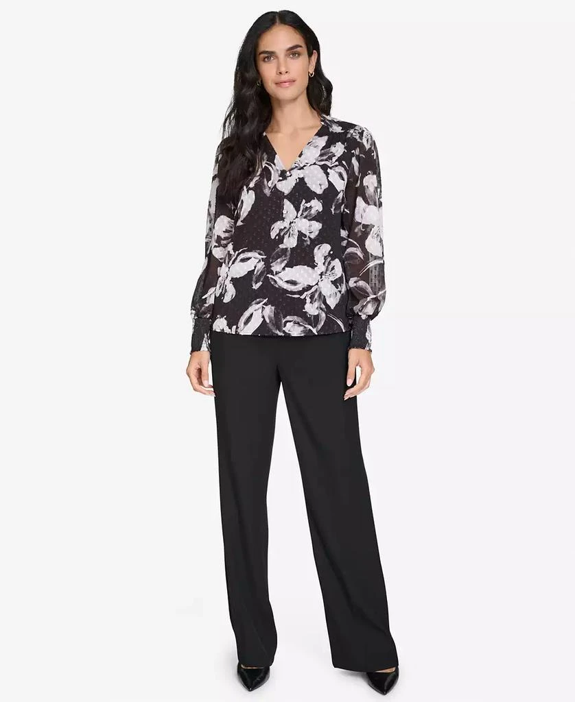 Calvin Klein Women's Printed V-Neck Long-Sleeve Top 4
