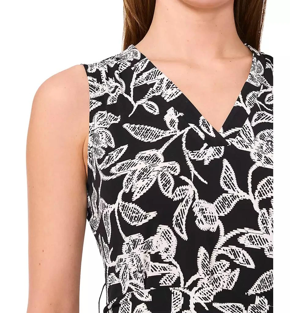 Sam & Jess Women's Printed V-Neck Tie-Waist Midi Dress 4