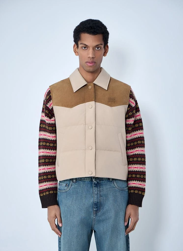 Miu Miu Padded Suede Yoke Vest