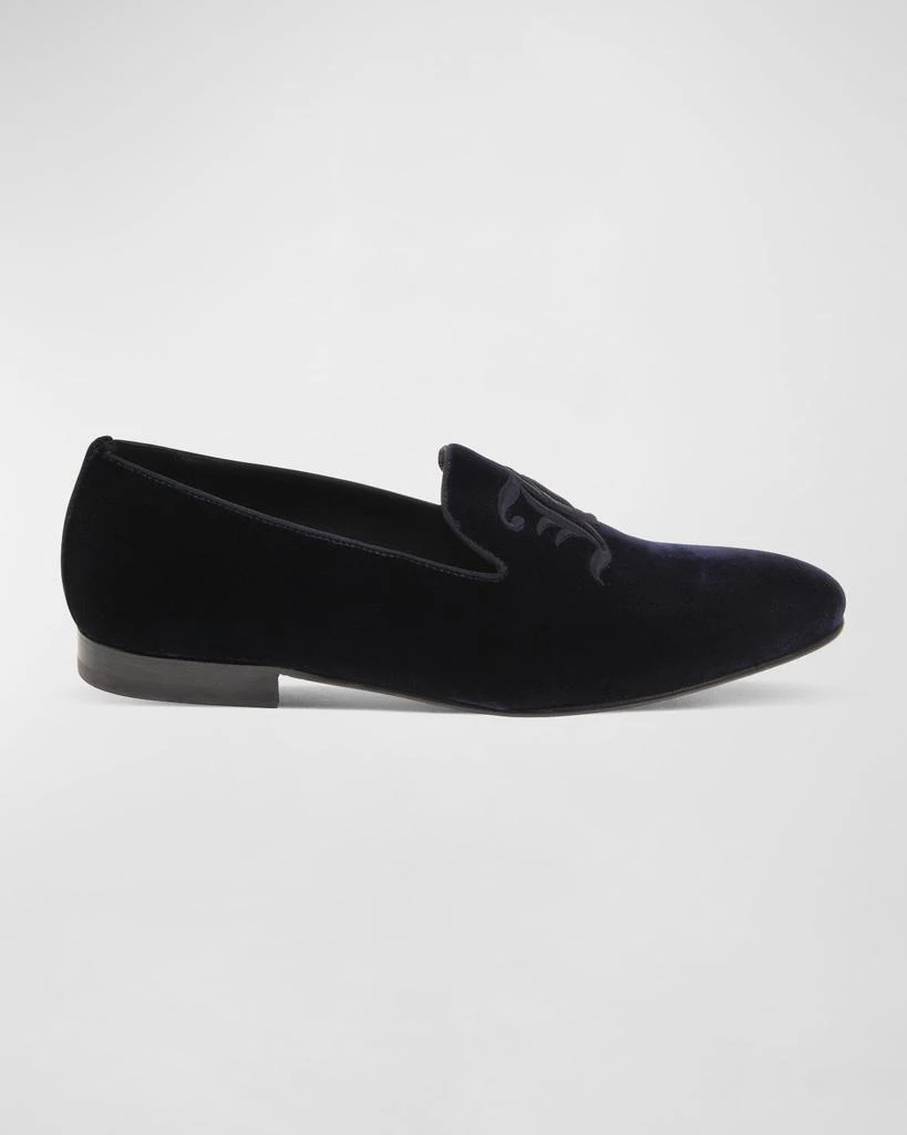 John Galliano Paris Men's Logo Velvet Loafers 1