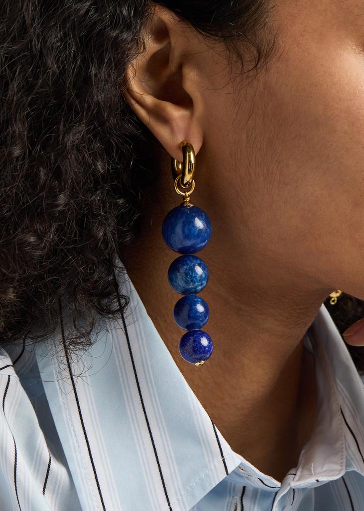 Timeless Pearly Mismatched 24kt gold-plated hoop earrings