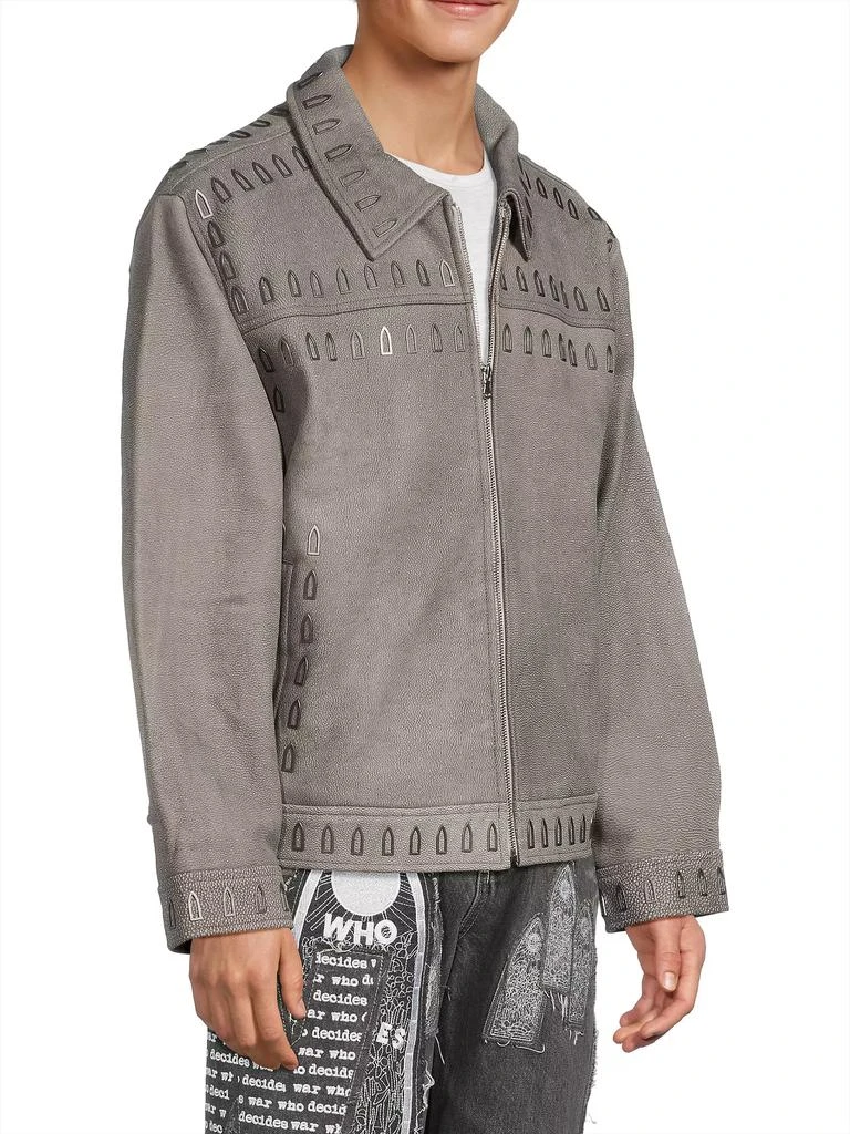 Who Decides War Hardware Leather Jacket 4