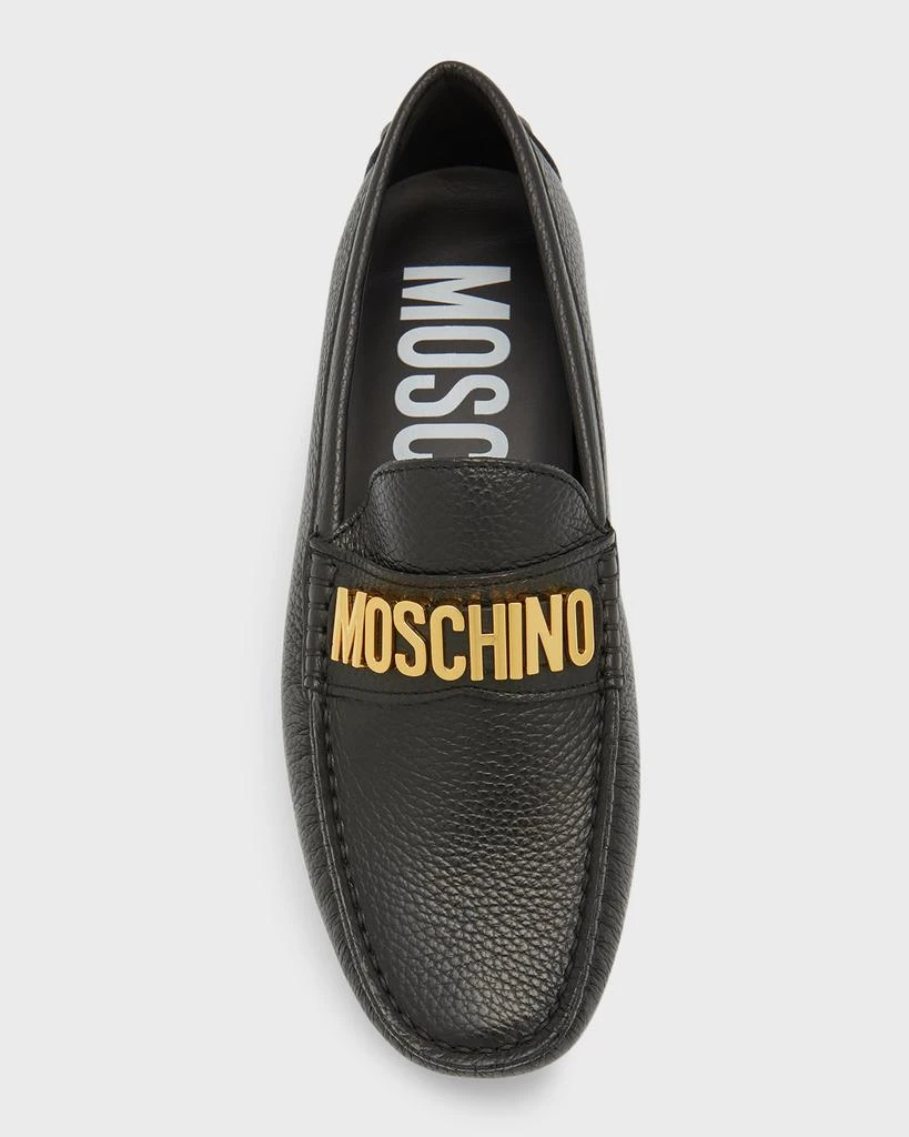 Moschino Men's Logo Leather Drivers 4