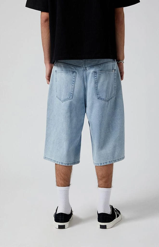 PacSun Light Indigo Extreme Baggy Denim Shorts 5