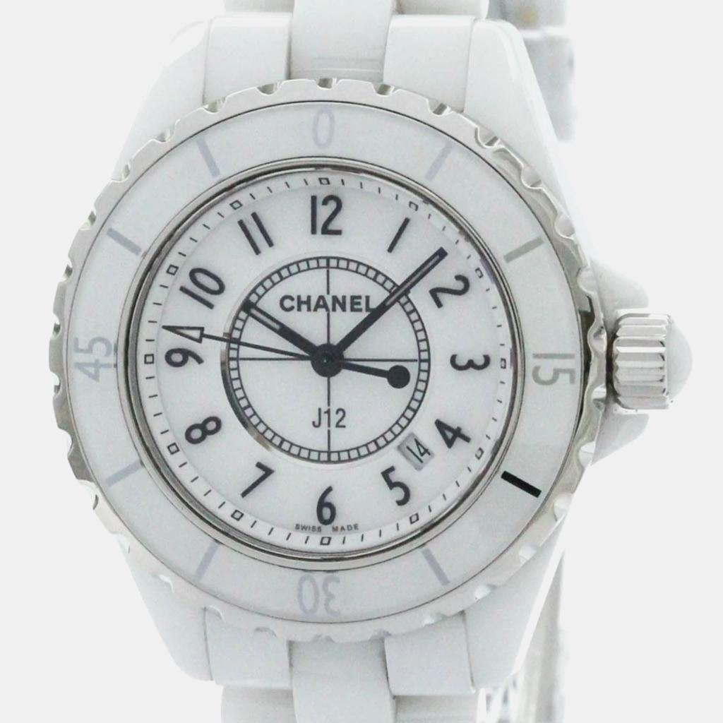 Chanel Chanel White Ceramic J12 Quartz Women's Wristwatch 33 mm