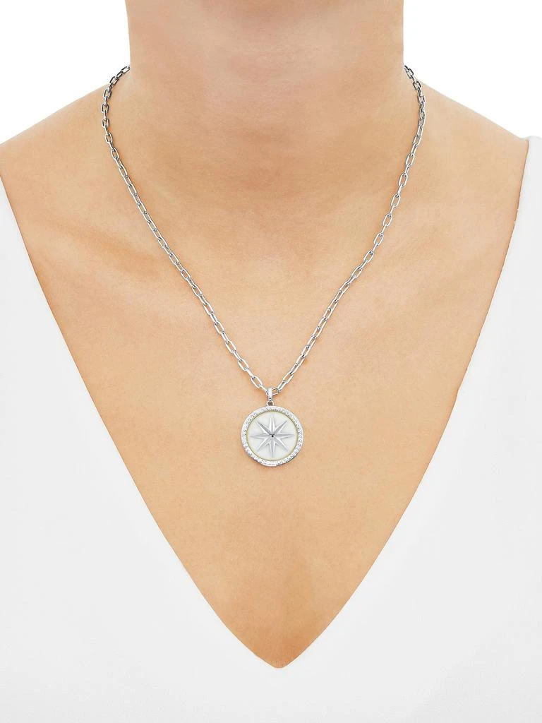 Saks Fifth Avenue 14K Goldplated Sterling Silver, Enamel
Created White Sapphire North Star Pendant Necklace 3