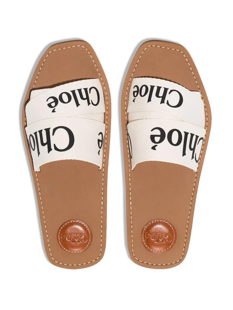 Chloé CHLOÉ - Woody Linen Flat Sandals 4