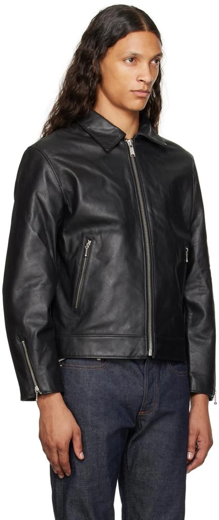 Nudie Jeans Black Eddy Rider Leather Jacket 2