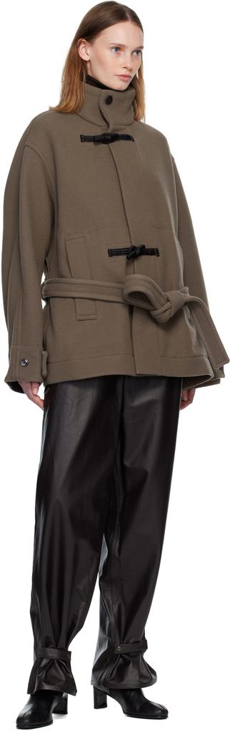 Lemaire Taupe Short Duffle Coat - Coats - Free Shipping - BeyondStyle
