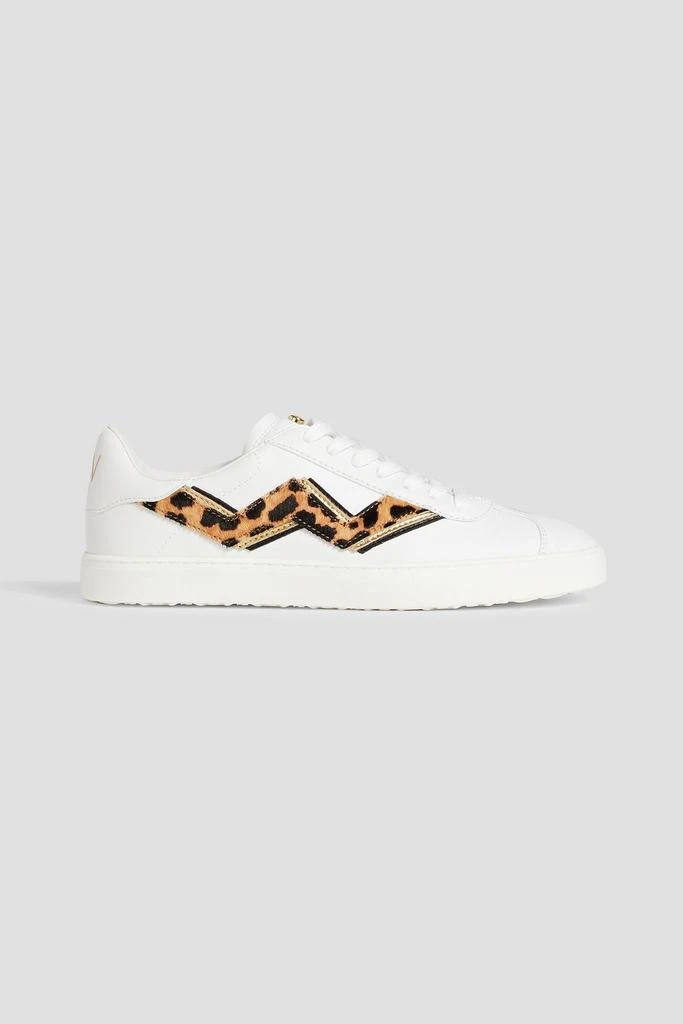 Stuart Weitzman Daryl II calf hair-trimmed leather sneakers