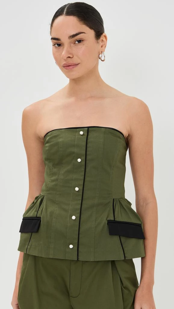 Kika Vargas Agnes Top Olive Canvas 6