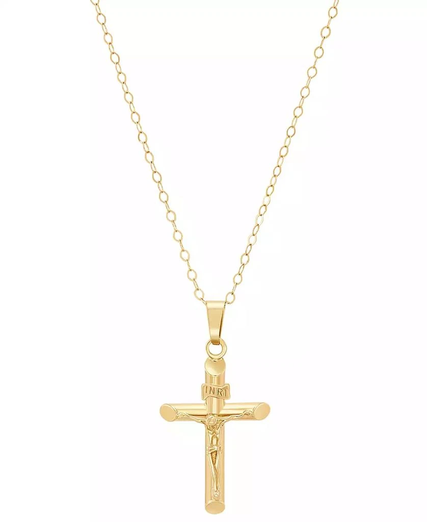 Macy's Children's Crucifix Cross Pendant Necklace in 14K Yellow Gold 1