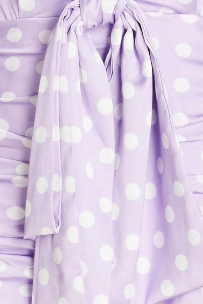 Ronny Kobo Lyric ruched polka-dot satin mini dress 4