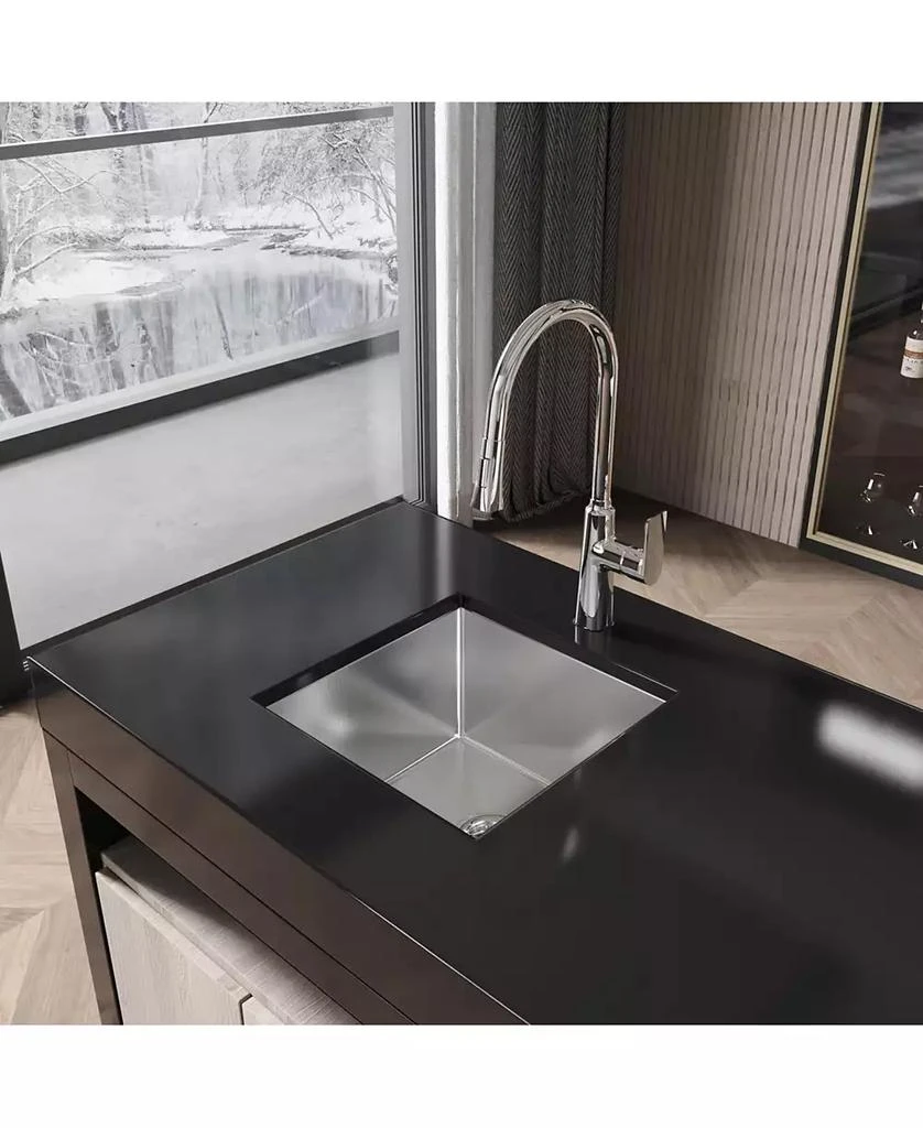 Flynama Brushed Nickel Stainless Steel Kitchen Sink Single Bowl Undermount Handmade