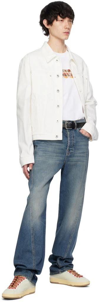 Lanvin White Suede Curb Lite Sneakers 5