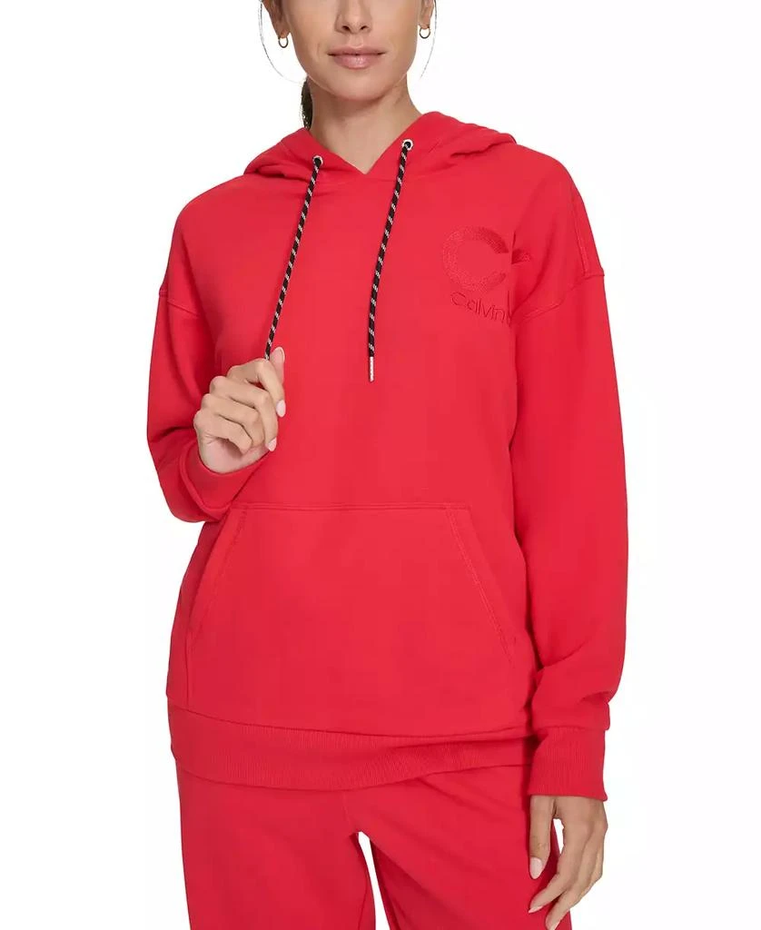 Calvin Klein Women's Eco Fleece Logo Pullover Hoodie 1
