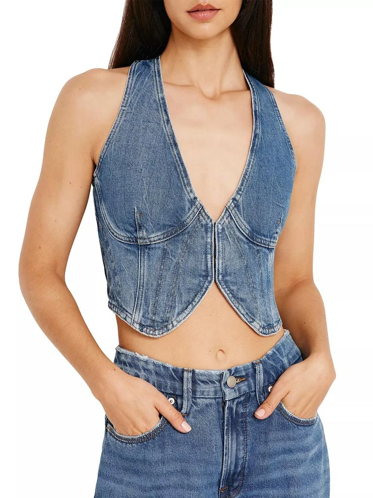 Good American Denim Cropped Vest Top 1