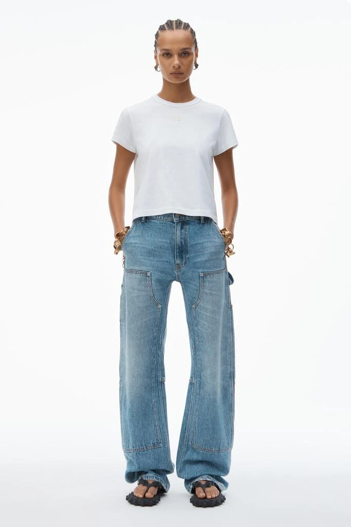 Alexander Wang puff logo shrunken tee in cotton jersey 5
