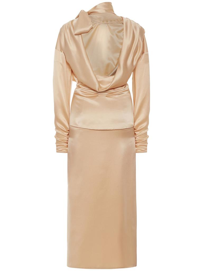 ワンピース ALESSANDRA RICH FW22 DRESS IN SATIN (FAB3113_F37181709) Alessandra Rich Silk Satin Evening Dress in Orange | FWRD