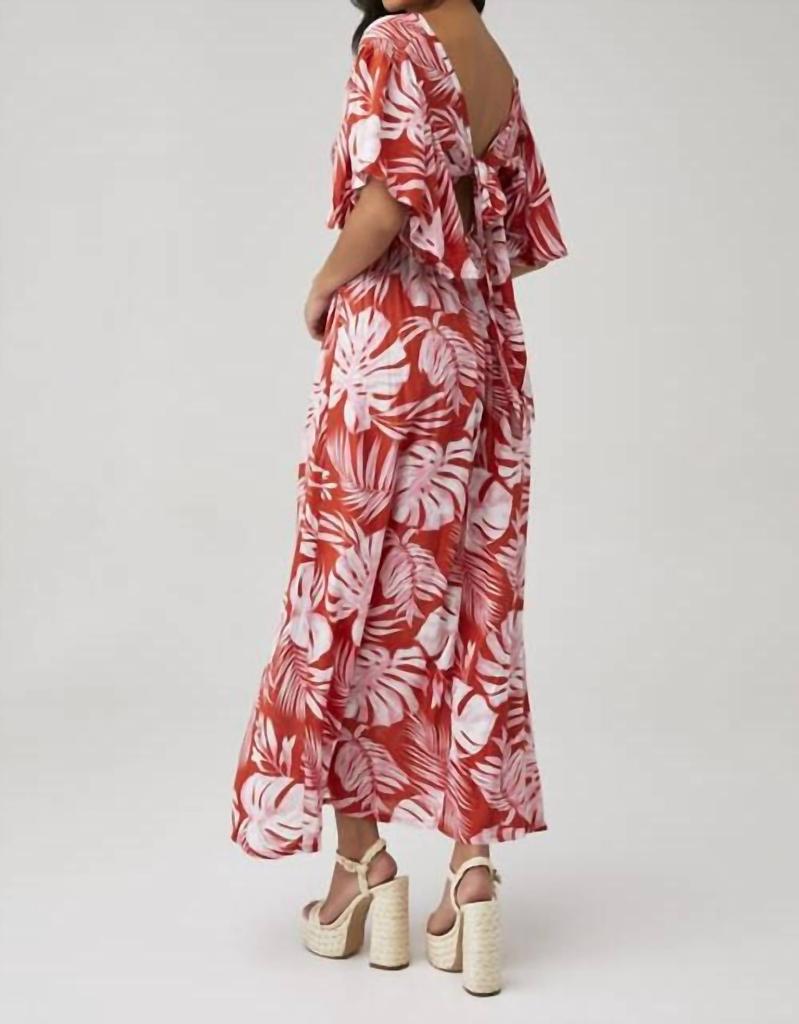 Tiare Hawaii Bowie Maxi Dress In Monstera Rust