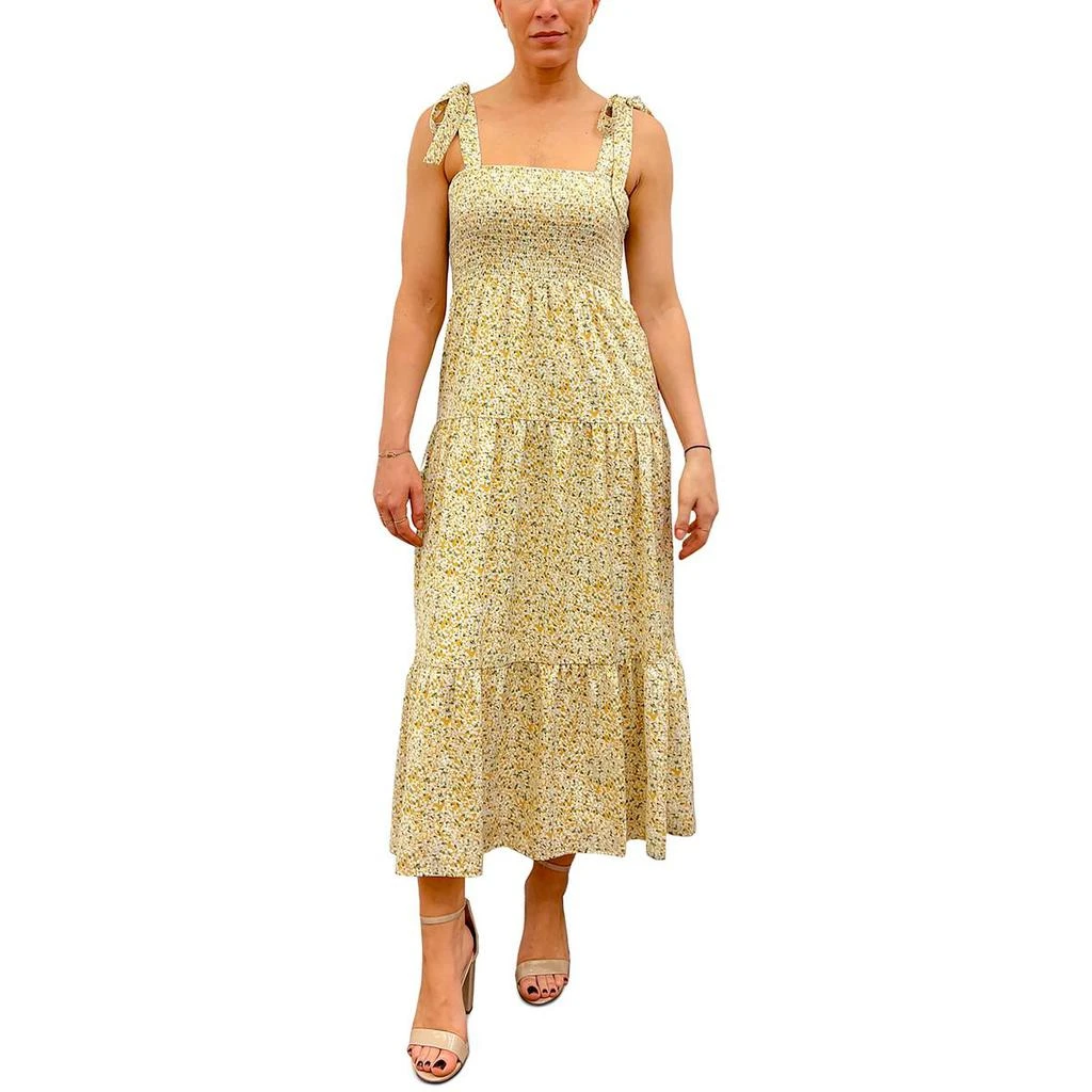 Sam Edelman Womens Tea Length Smocked Sundress 3