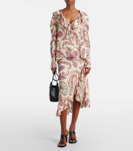 ETRO Printed ruffled blouse 2