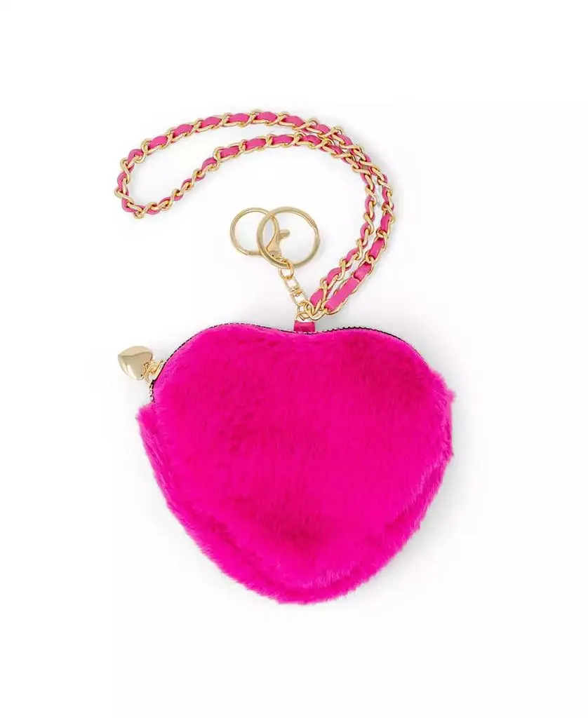 ZOMI GEMS Girls Fuzzy Heart Wristlet Coin Purse