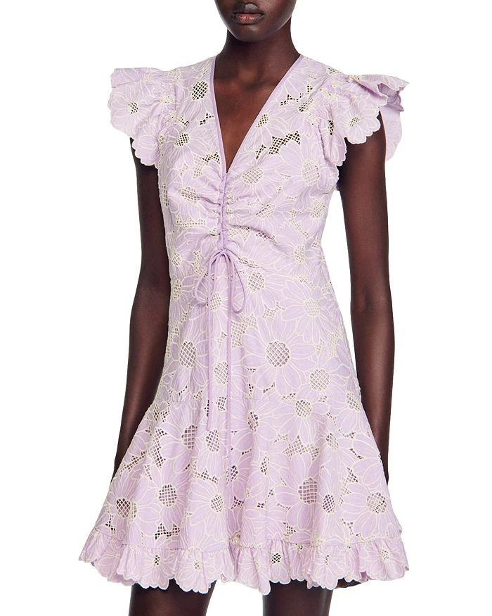 sheer mini shirt dress Delicate Dahlia Sheer Shirt Mini Dress in White White / M
