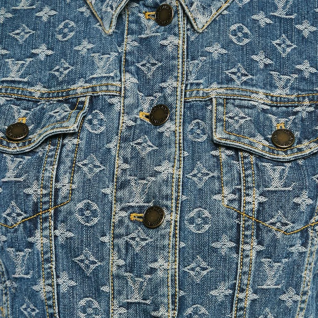 Louis Vuitton Louis Vuitton Blue Monogram Jacquard Denim Button Front Jacket S 3