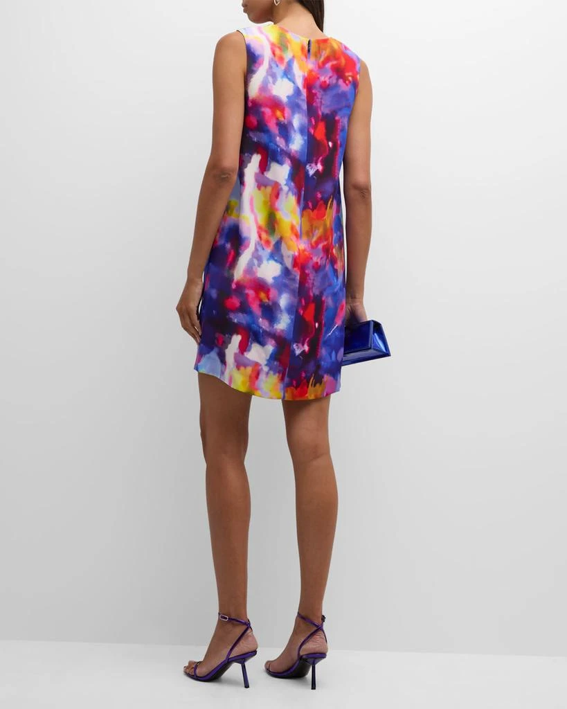 Jonathan Cohen Blur-Print Silk Sleeveless Mini Shift Dress 4