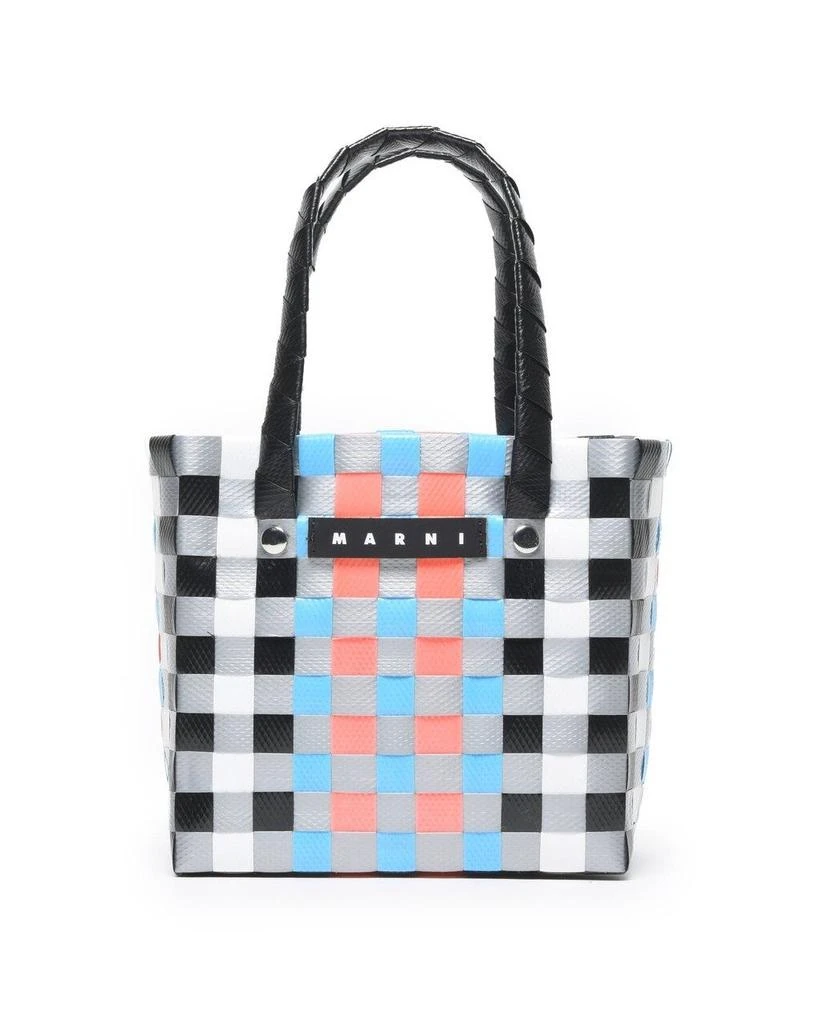 Marni Marni Kids Interwoven Designed Mini Market Basket Bag 1