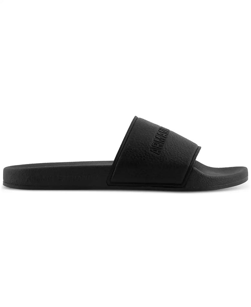 Armani Exchange Men's Logo Embossed Slip-On Slide Sandals