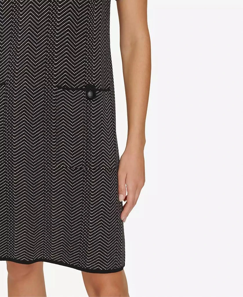 Calvin Klein Women's Mock-Neck Jacquard Sheath Dress 7