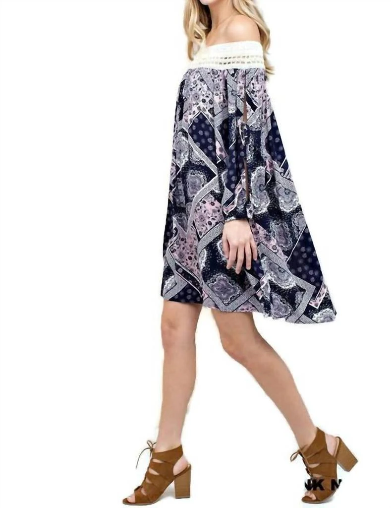 Kori Kori - Batik Patchwork Off the Shoulder Dress 4