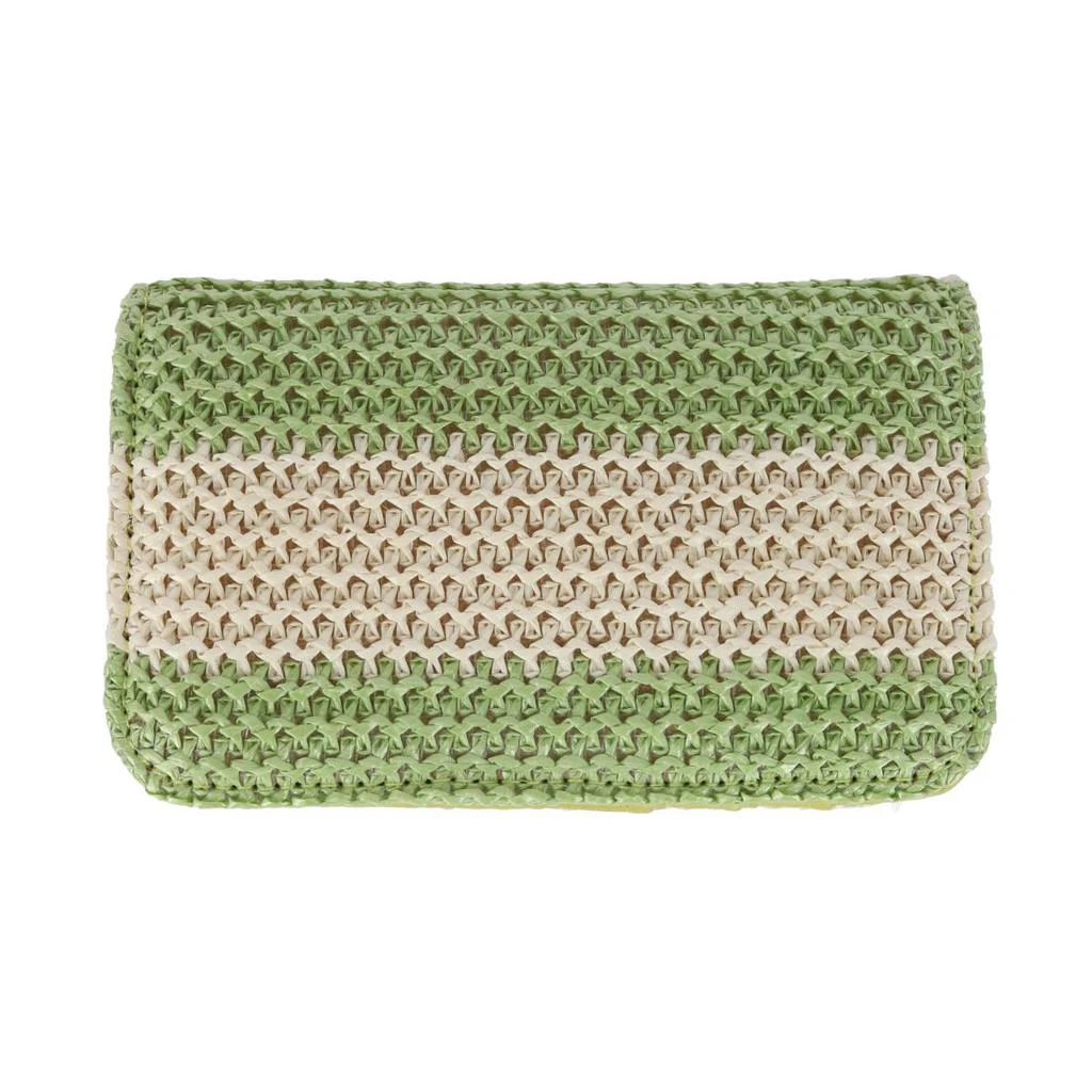Buxton Women's Straw Vegan Leather Snap Card Case 1