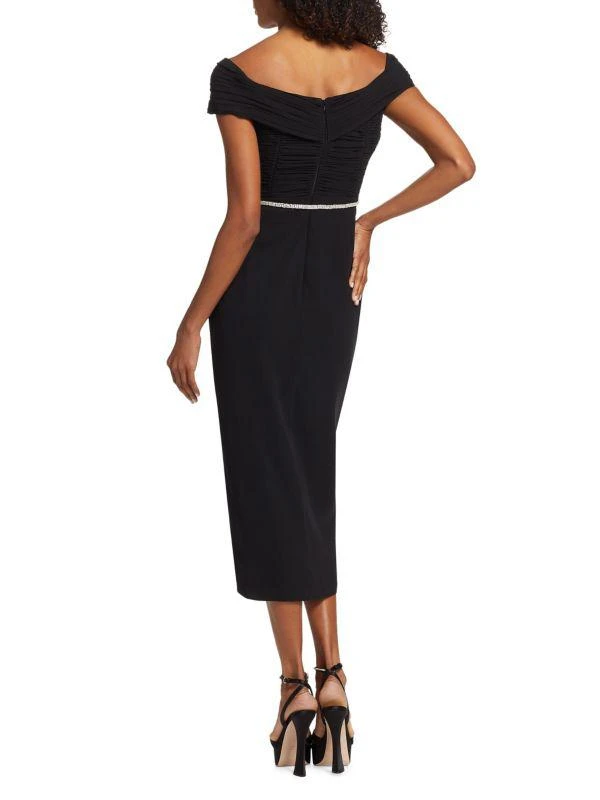Self Portrait Embellished Belt Off-the-Shoulder Midi-Dress 2