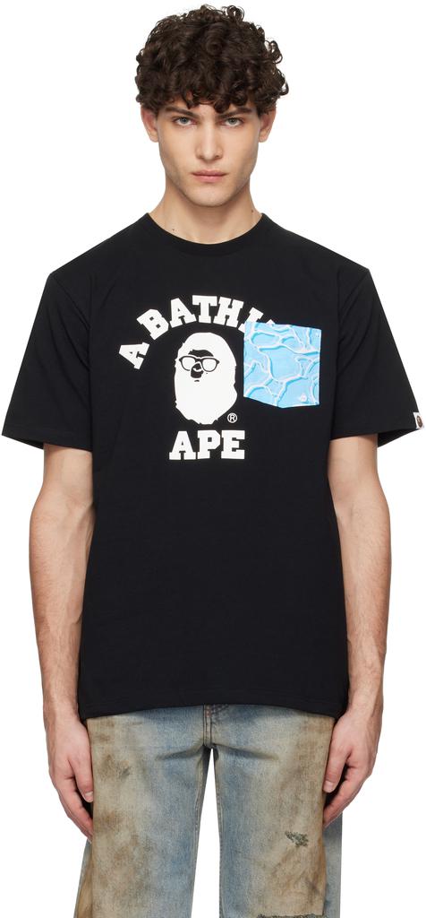 Bape Black ABC Sea Surface Camo Pocket T-shirt