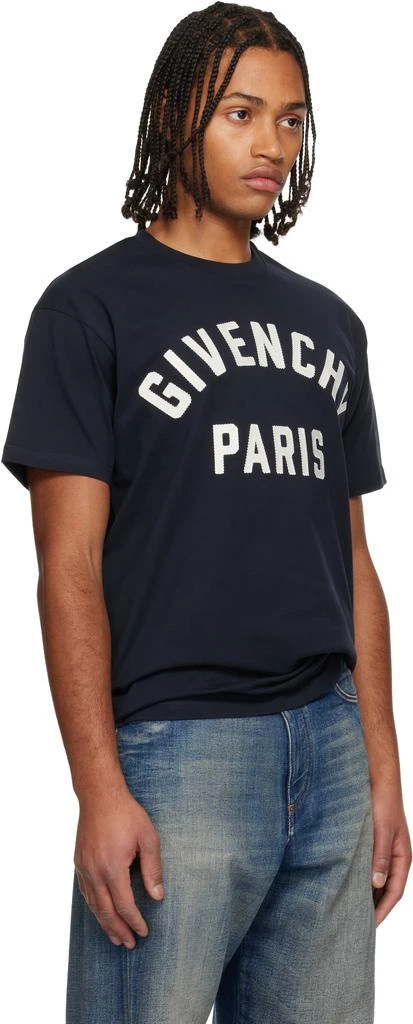 Givenchy Navy 
Givenchy Paris
 Embroidery T-shirt 2