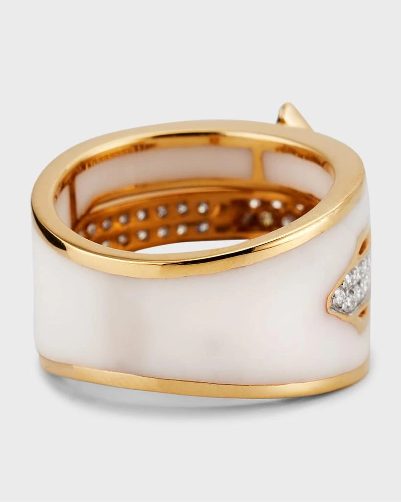 Farah Khan Atelier 18K Yellow Gold Atlas White Bold Ring, Size 7 4