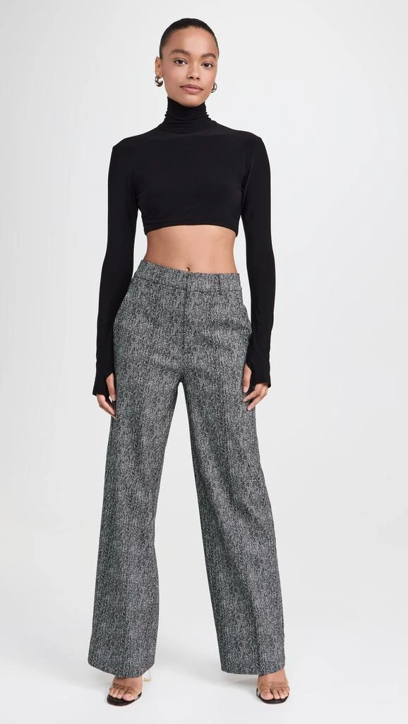 Norma Kamali Cropped Slim Fit Long Sleeve Turtleneck Top 4