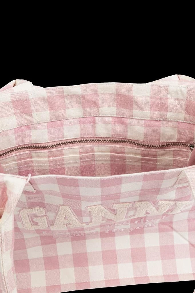 Ganni Ganni Checked Top Handle Tote Bag 4